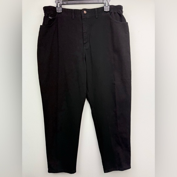 Lee Denim - Vintage Lee Size 26W Women’s Black Denim High Rise Side Elastic Jeans NWT